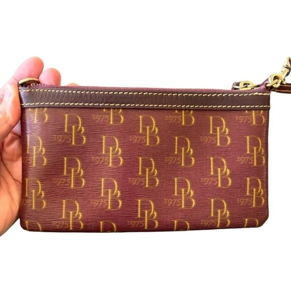 DOONEY & BOURKE Signature Monogram 1975 Wristlet in Merlot Red - Picture 5 of 10